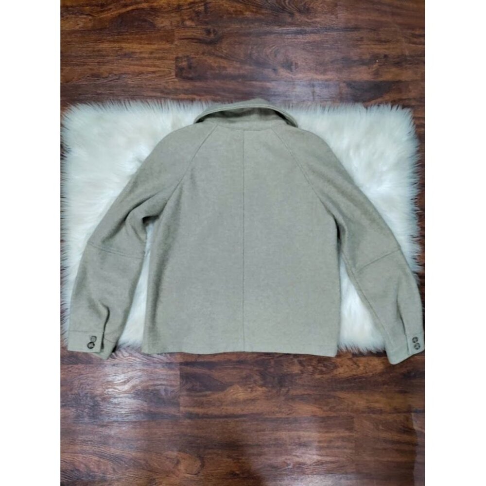 Avec Les Filles Womens Zip-Up Wool Blend Shacket Jacket S Beige - Picture 6 of 12